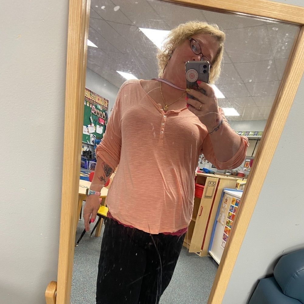 Lucky Brand XL Peach Top Lace - Picture 3 of 16